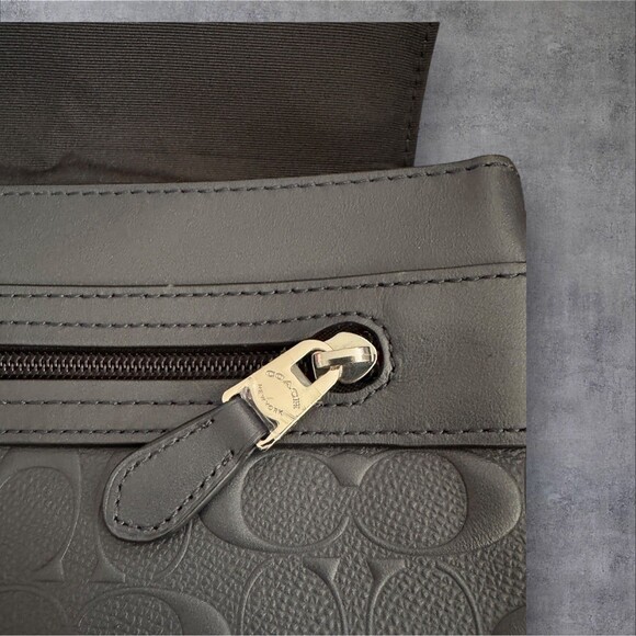 BLACK LEATHER COACH OF NEW YORK SHOULDER BAG (UNISEX) NWOT - Picture 3 of 9